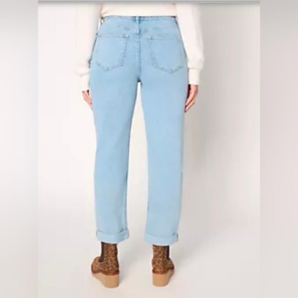 LOGO by Lori Goldstein Dark Blue Boyfriend Jeans. Size 10. NWT - Picture 8 of 9